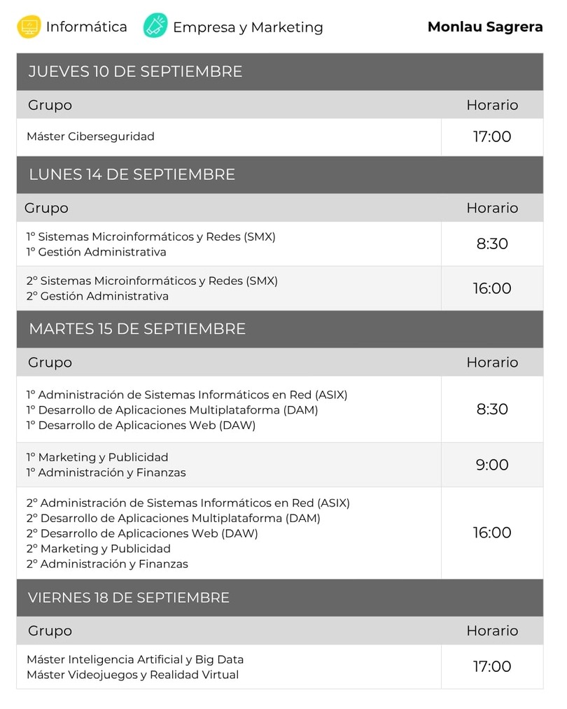 Monlau inicia el curso 2026-2027