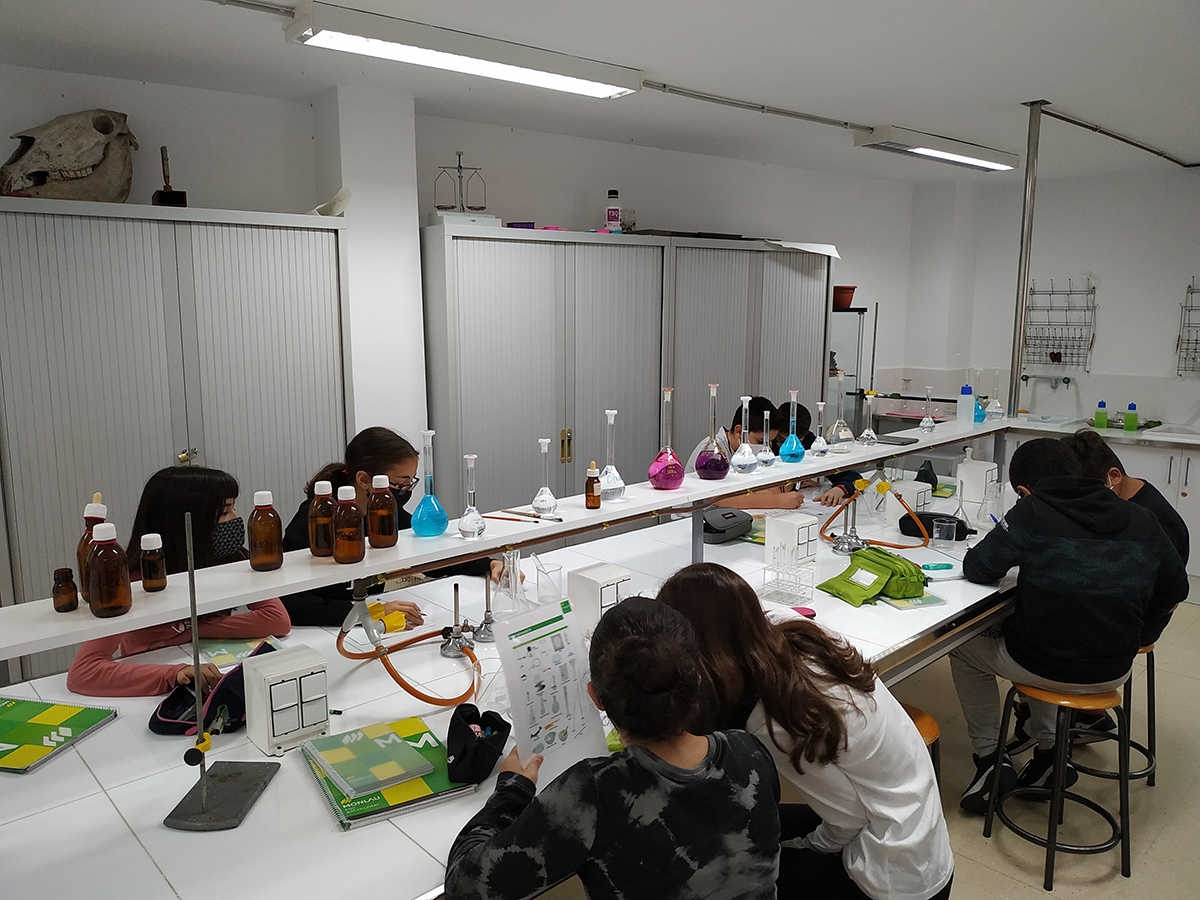 Els alumnes de 1r d’ESO fan les primeres pràctiques al laboratori