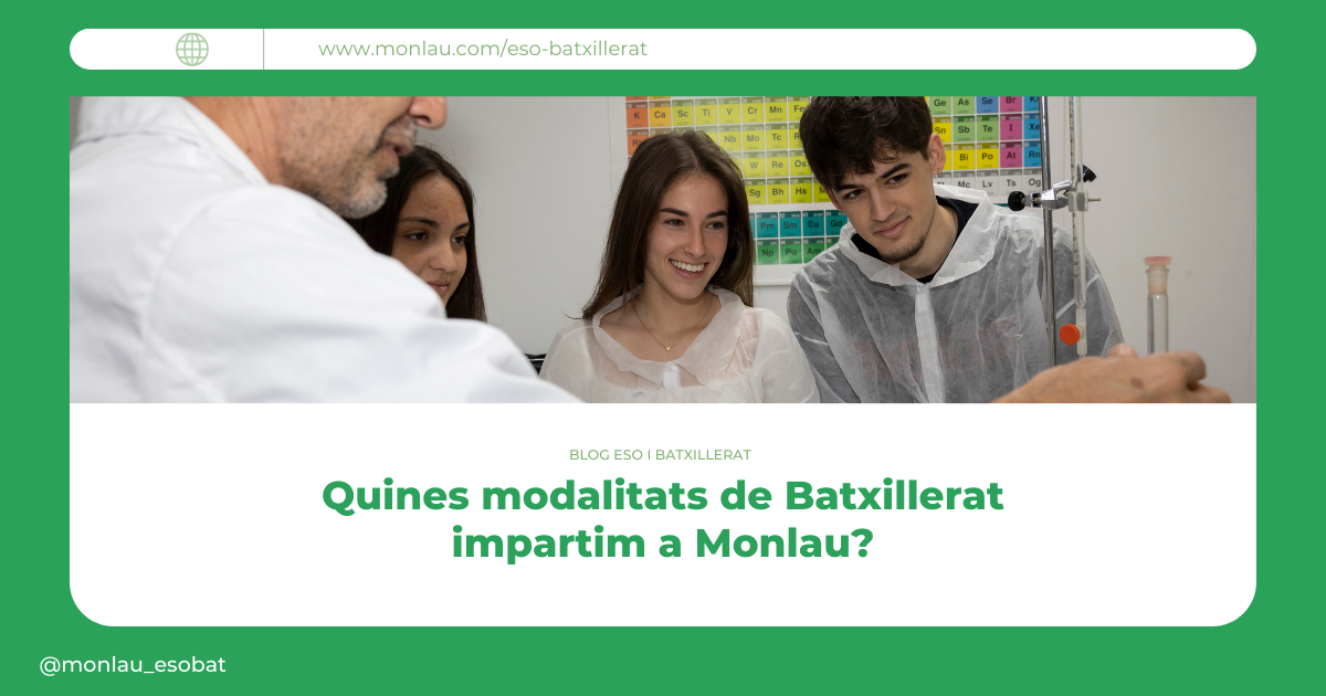 Quines modalitats de Batxillerat impartim a Monlau?